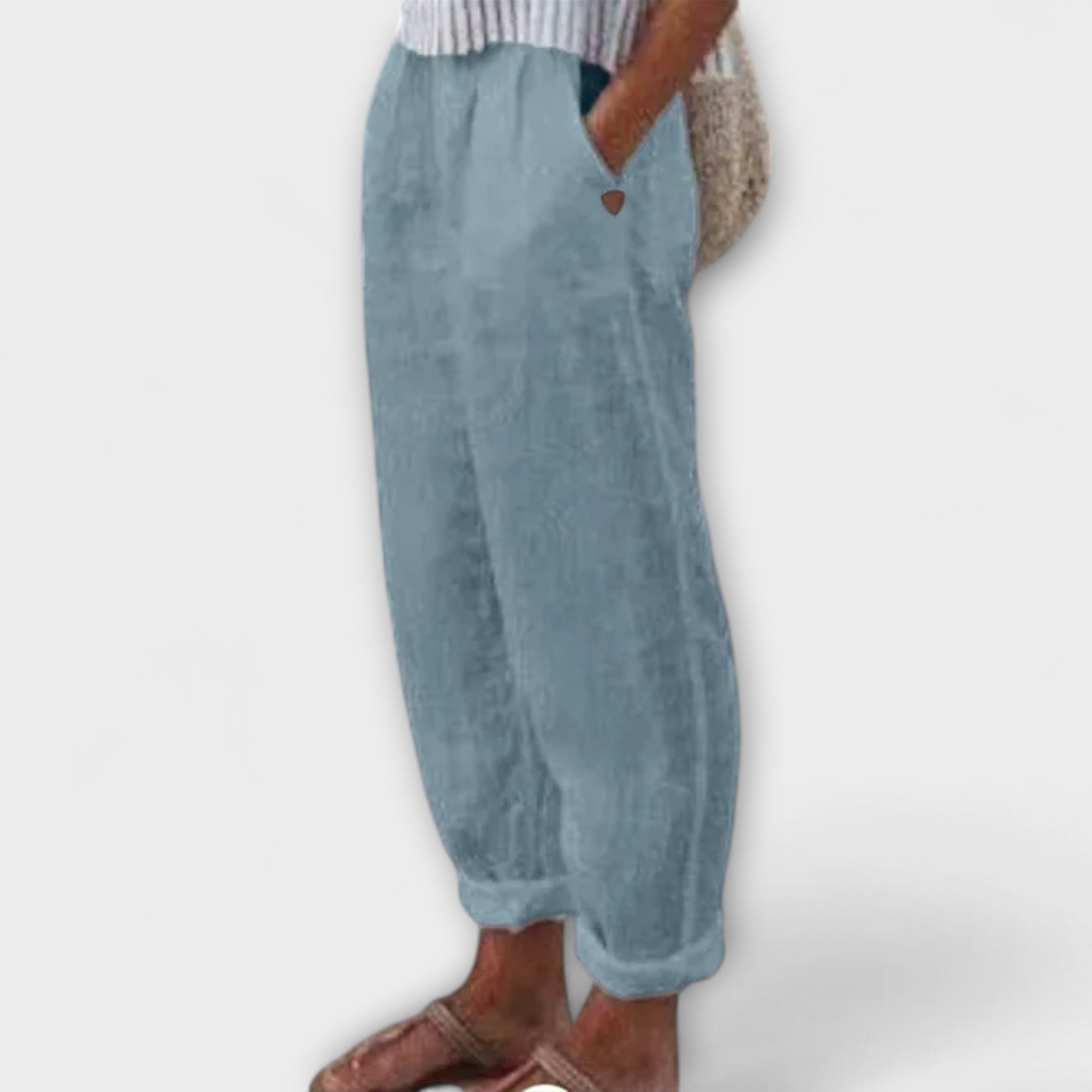 Clara - Kalhoty s měkkým pasem a bočními kapsami