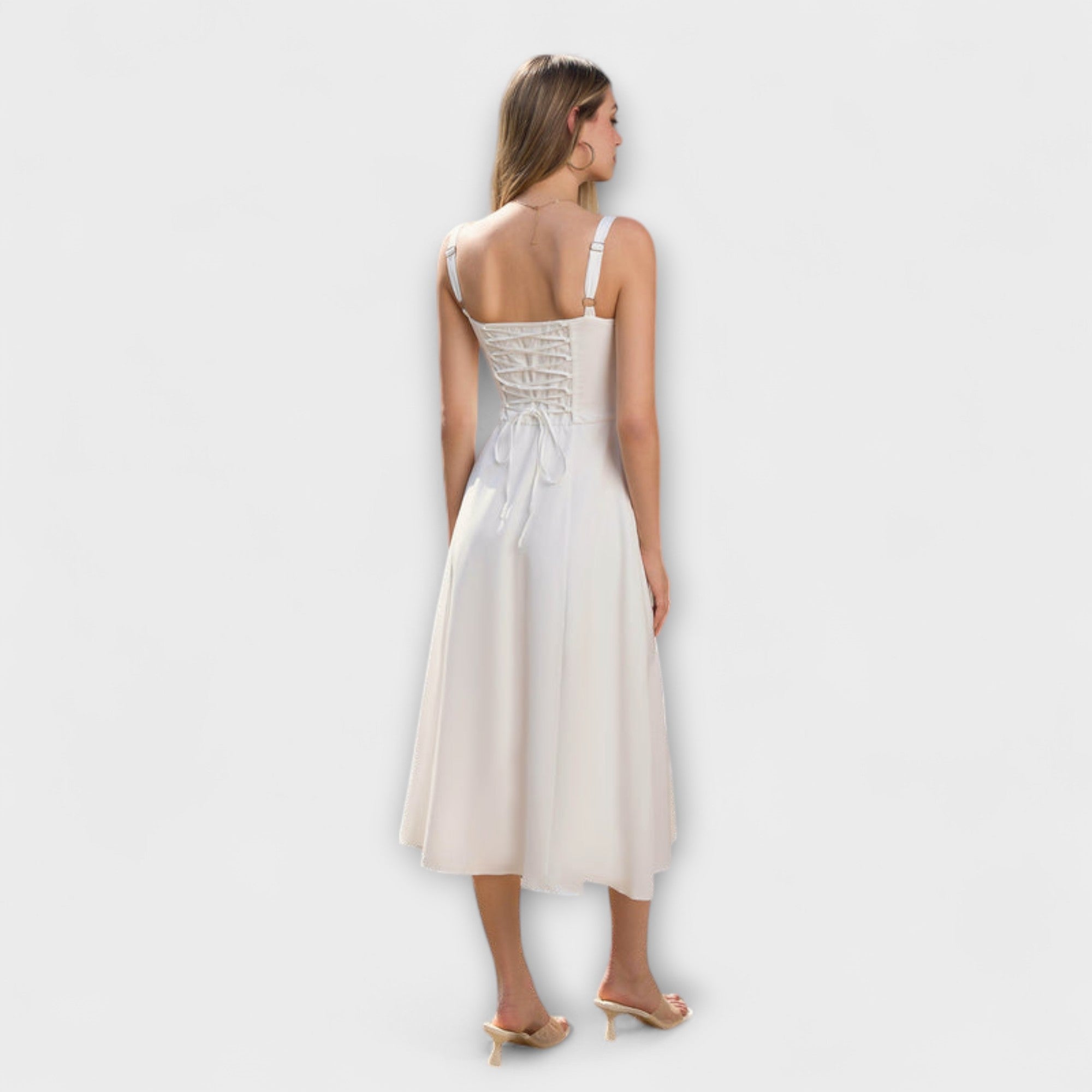 Naděje - Růžový top šaty s detailem rozparku