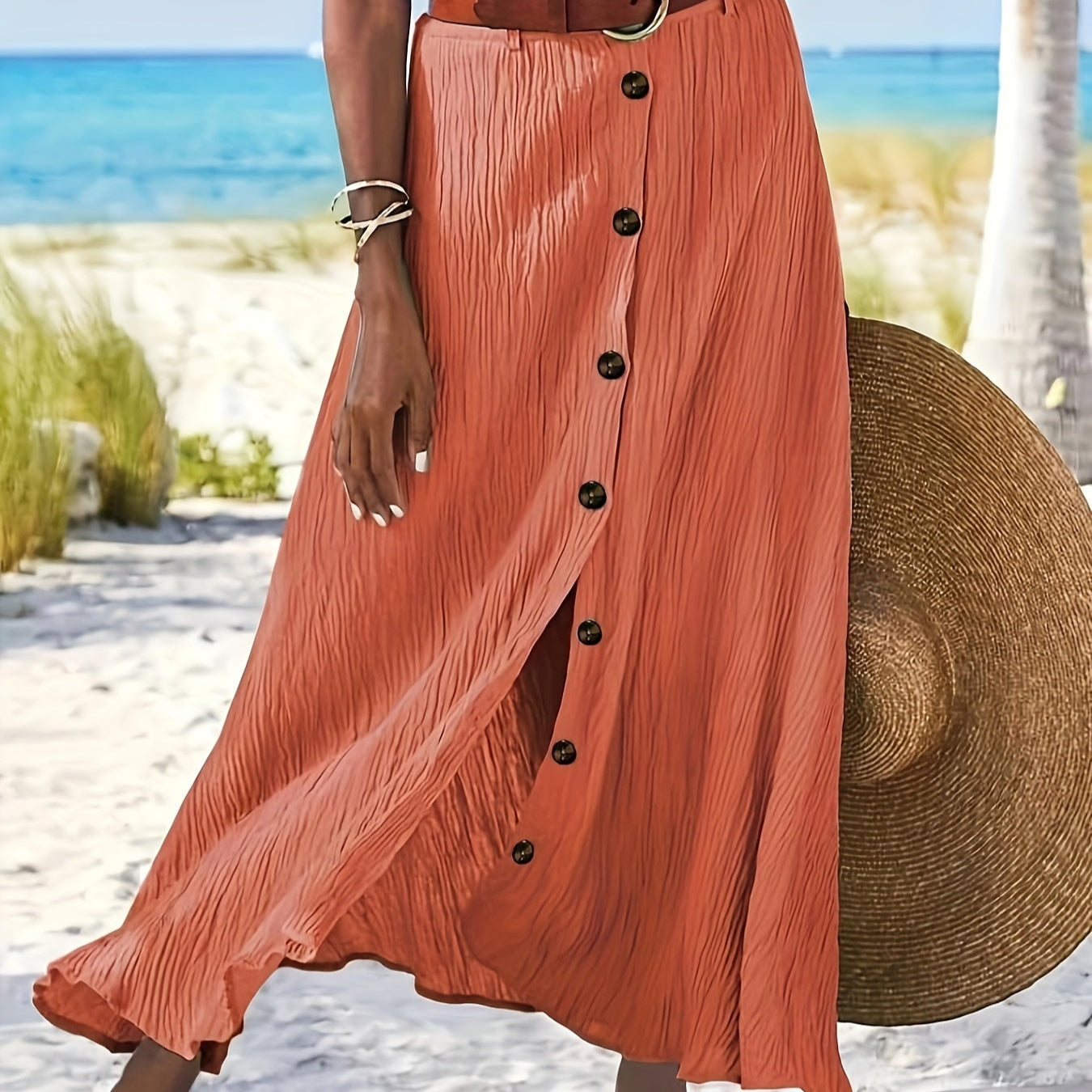 Klára - Poloprůhledná midi sukně s rozparkem