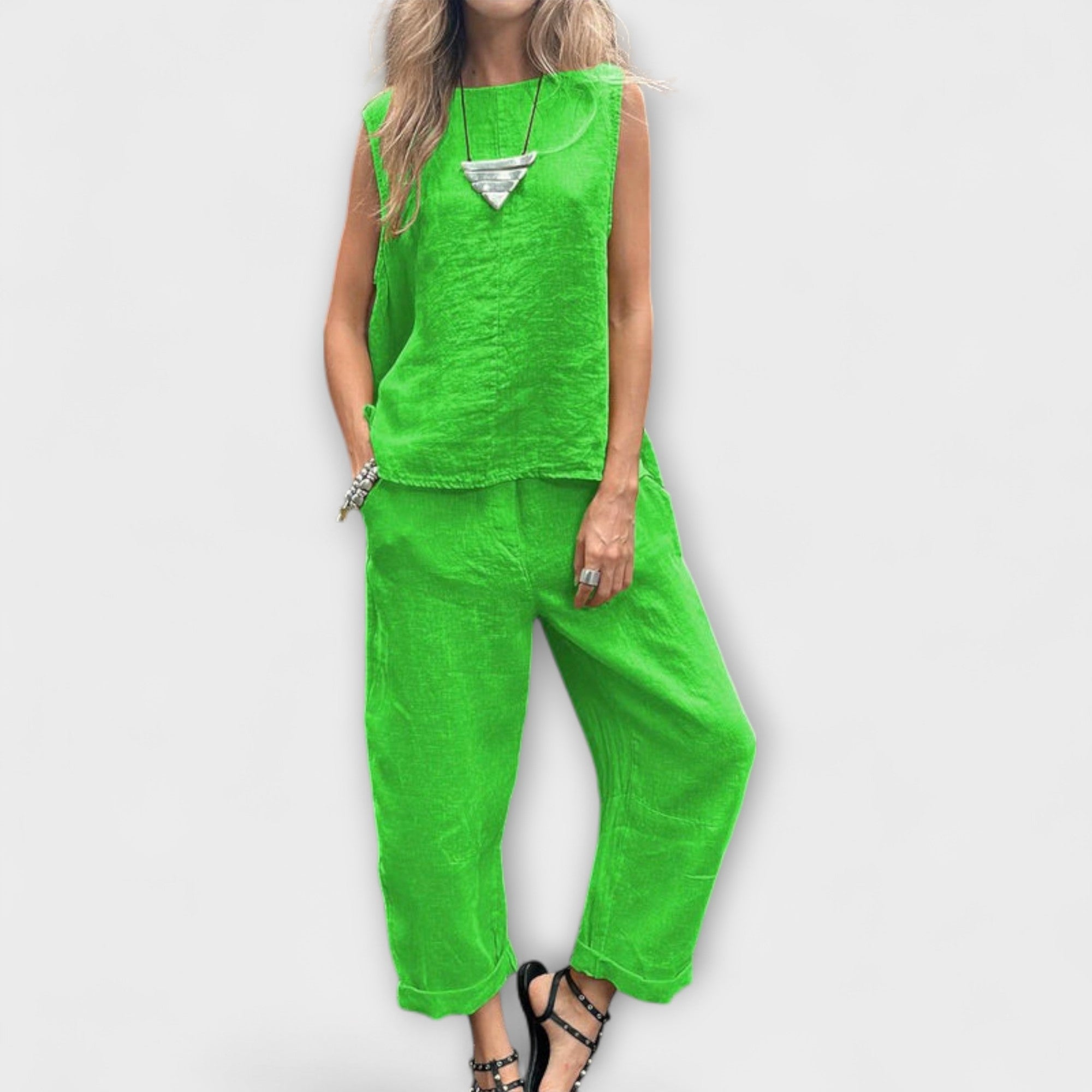 Jennifer - Uvolněný bavlněno-lněný outfit