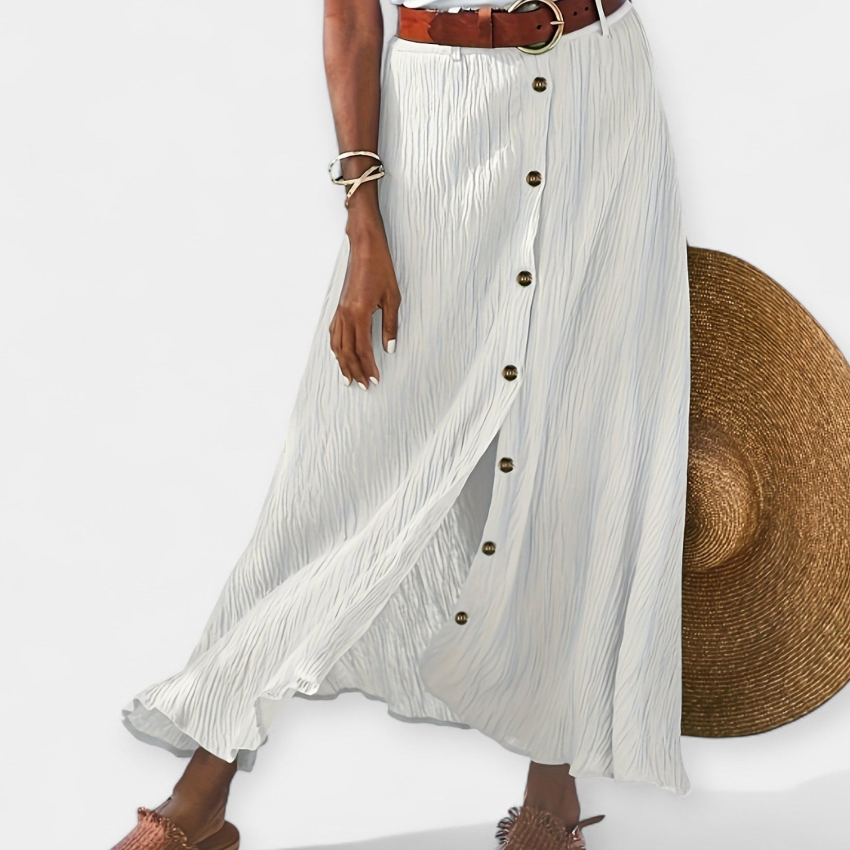 Klára - Poloprůhledná midi sukně s rozparkem