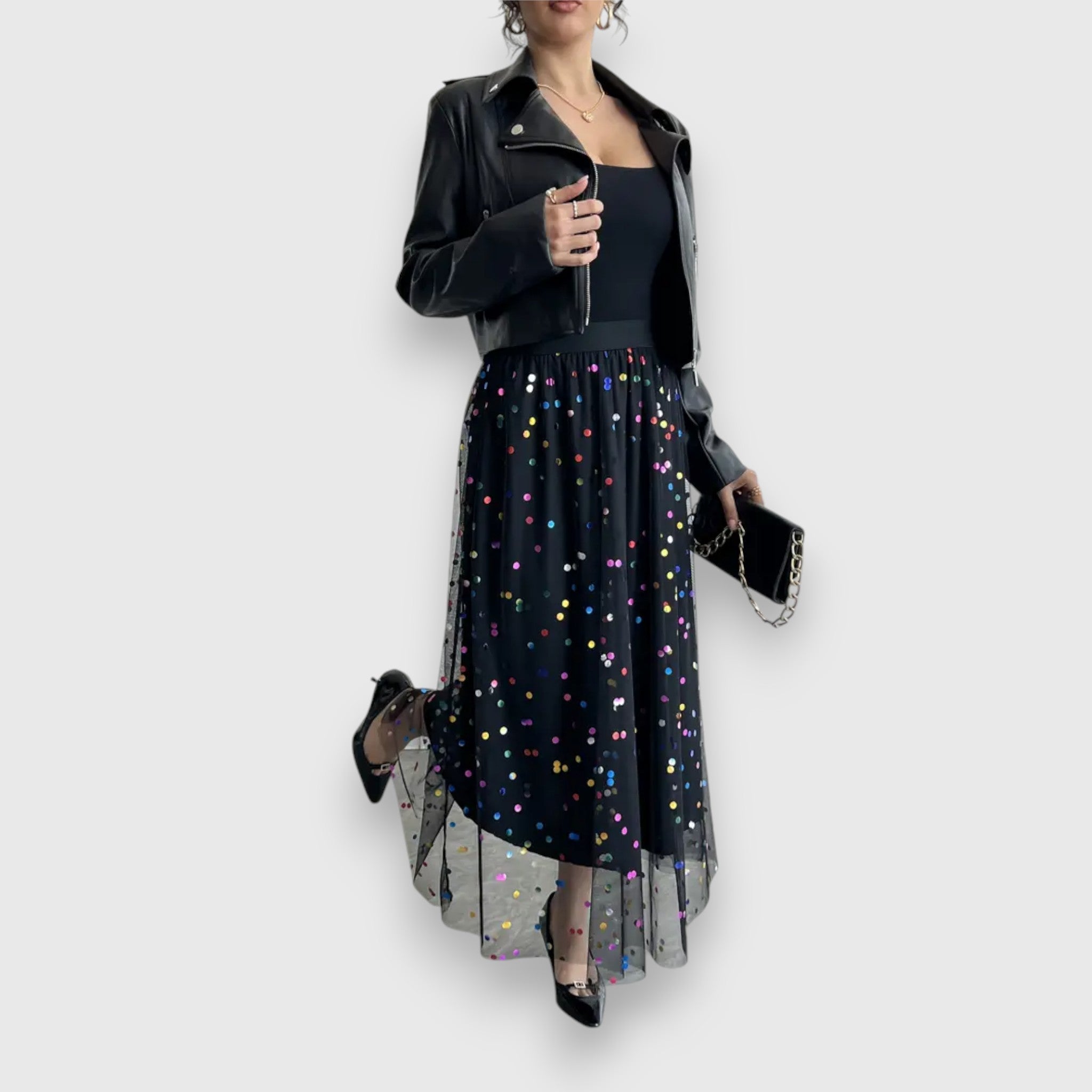 Leonie – Barevná sukně s puntíky