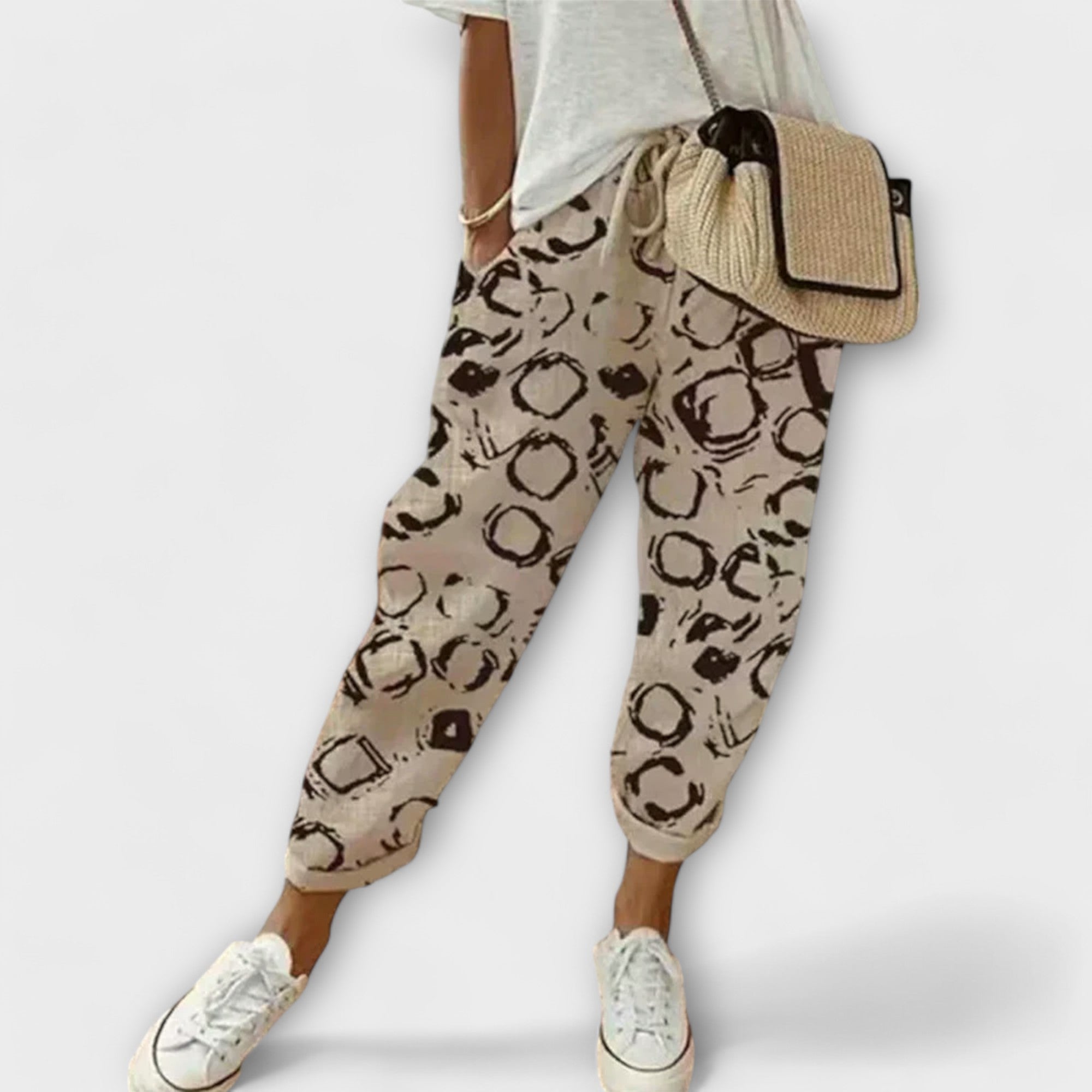 Burga - Pohodlné kalhoty z bavlny a lnu