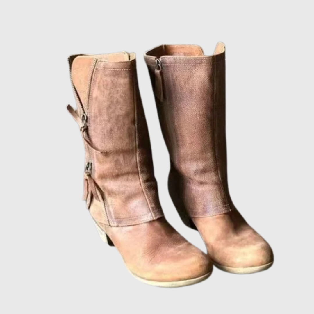 Alma – Vintage kozačky na půl lýtka