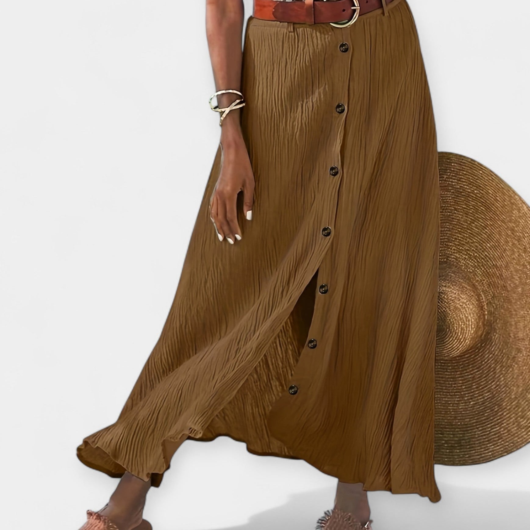 Klára - Poloprůhledná midi sukně s rozparkem